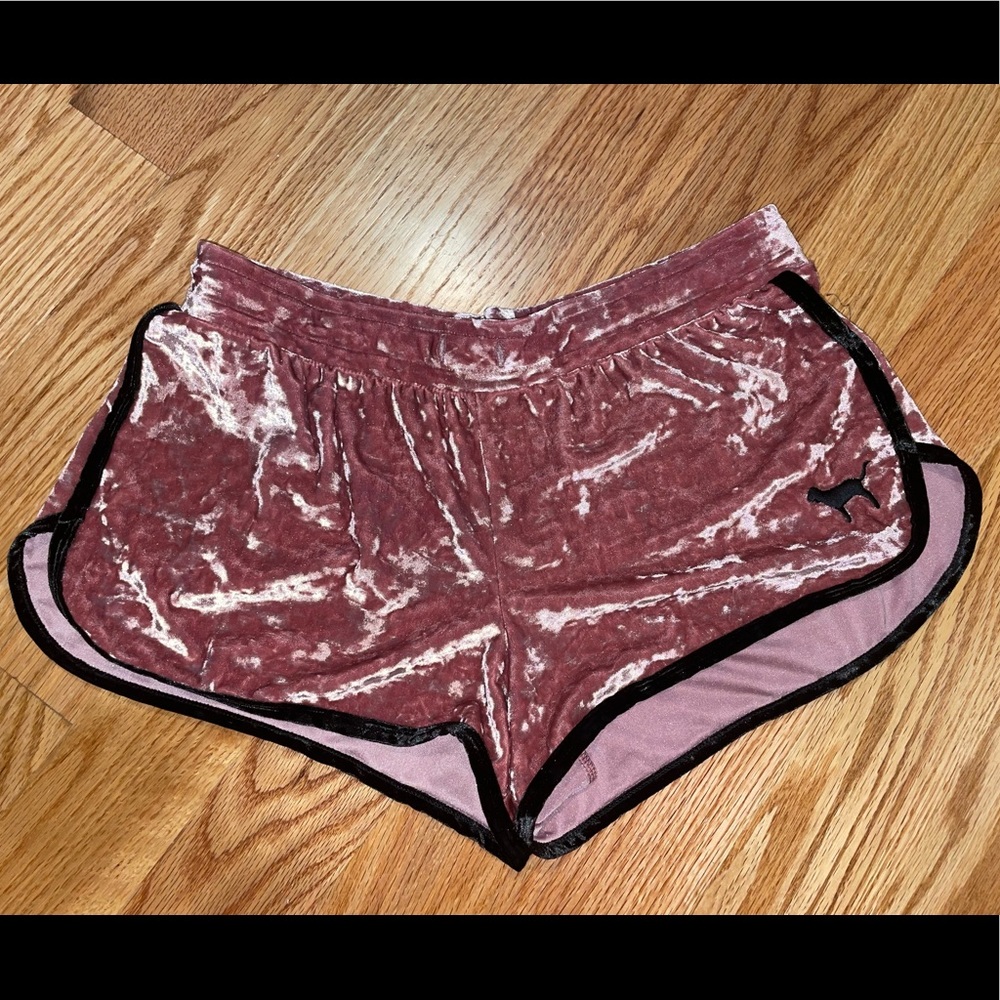 PINK velvet sleep shorts